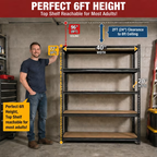 ZEUKMXOO Garage Storage Shelving, 40"W Heavy Duty Shelves, 72"H Adjustable 5-Tier Metal Shelving Unit, 2400Lbs Storage Rack for Garage, Basment, Warehouse, Kitchen