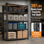ZEUKMXOO 78"H Heavy Duty Storage Shelves, 5-Tier Adjustable Garage Shelving Unit with Dual-Sided Pegboard, Industrial Metal Rack for Warehouse, Basement, Kitchen & Pantry Organization