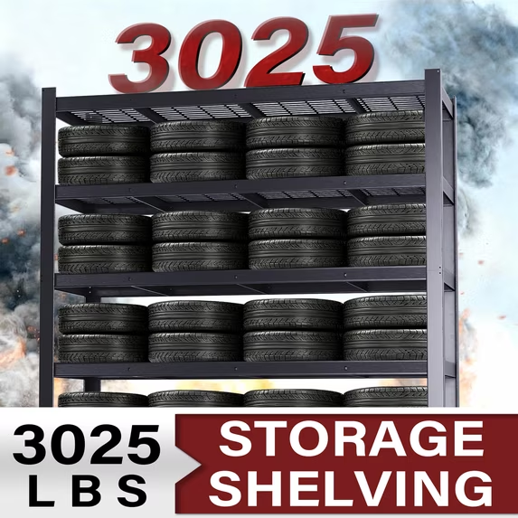 ZEUKMXOO 3025LBS Garage Shelving, 5 Tier Heavy Duty Shelves for Storage, Adjustable Metal Shelving for Warehouse Garage Basement Pantry, 55" W x 24" D x 84" H,Black
