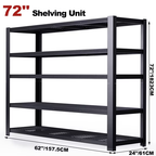 ZEUKMXOO 72"H*62"W*24"D Garage Shelving Unit, Metal Heavy Duty Storage Shelves, 5-Tier Adjustable 3500Lbs Industrial Utility Rack Shelf for Basement, Warehouse, Store