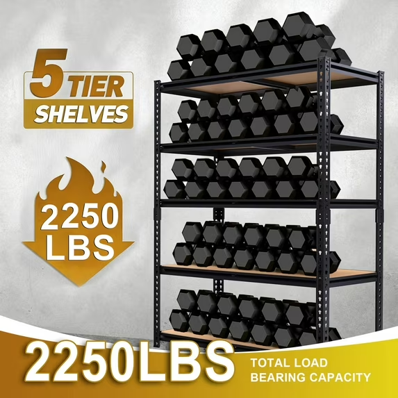 ZEUKMXOO 2200LBS Garage Shelving Unit, 72"H*35.5"W*15.8"D Adjustable Storage Shelves, 5-Tier Heavy Duty Shelf Rack for Basment, Garage, Pantry, Warehouse, Kitchen
