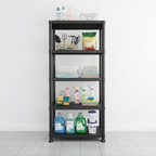 ZEUKMXOO 70″ 5-Tier Plastic Shelving Unit Heavy Duty Shelf , Black Storage Rack Freestanding Garage Storage Shelves for Closet, Pantry, Basement
