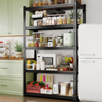 ZEUKMXOO 5-Tier Heavy Duty Metal Shelving Unit, Adjustable Shelf Rack, Freestanding Garage Storage Shelves for Closet, Basement, Kitchen Organization, 78″H x 40″W x 16″D