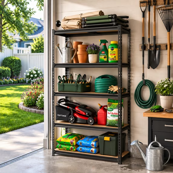 ZEUKMXOO 2400LBS Garage Shelving Unit, 60"H*27.5"W*11.8"D Adjustable Storage Shelves, 5-Tier Heavy Duty Shelf Rack for Basment, Garage, Pantry, Warehouse, Kitchen