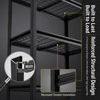 ZEUKMXOO 5-Tier Heavy Duty Garage Shelving, 72"Hx35.5"Wx15.8"D Adjustable Metal Wire Industrial Rack, Black Powder Coated Steel Storage Shelves for Warehouse Basement Pantry
