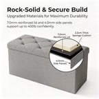 ZEUKMXOO 43" Folding Storage Ottoman Bench with Thicker Seat, Ottoman Foot Rest & Storage Chest, for Bedroom Living Room Entryway, Storage for Blankets, Support 400lb Capacity, Grey
