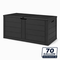 ZEUKMXOO 70 Gallon Deck Box - Waterproof Outdoor Patio Storage Box for Cushions, Pool Gear & Garden Tools, Black