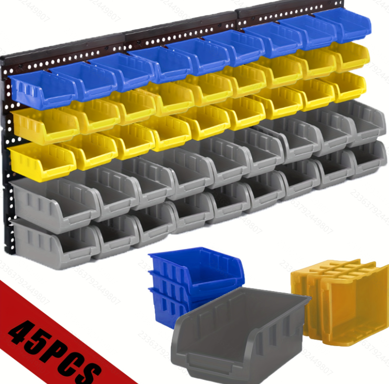 ZEUKMXOO-🧰 Stackable Parts Storage Bins System 45pc