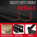 ZEUKMXOO 40"W Garage Shelving Unit, 5 Tier Heavy Duty Black Storage Shelves,Industrial Adjustable Shelves for Basment Warehouse Pantry Closet