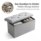 ZEUKMXOO Storage Ottoman Bench, Entryway Shoe Bench with Cushion, Ottoman with Storage for Living Room, 30"x15"x15" Grey Bedroom Bench