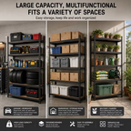 ZEUKMXOO 2250LBS Garage Shelving Unit, 5-Tier Adjustable Metal Storage Shelves, Heavy Duty Shelf Rack for Basement, Garage, Pantry, Warehouse, Kitchen （72" H*36" W*16" D）