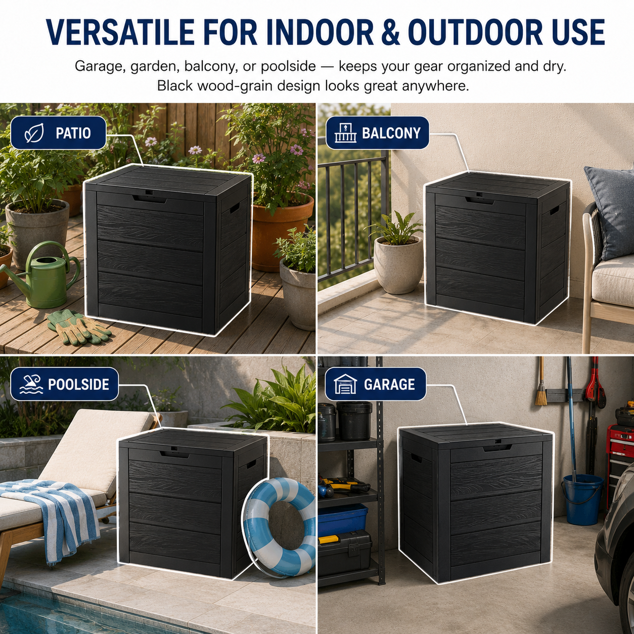 Nnovaroom 35-Gallon Outdoor Storage Deck Box