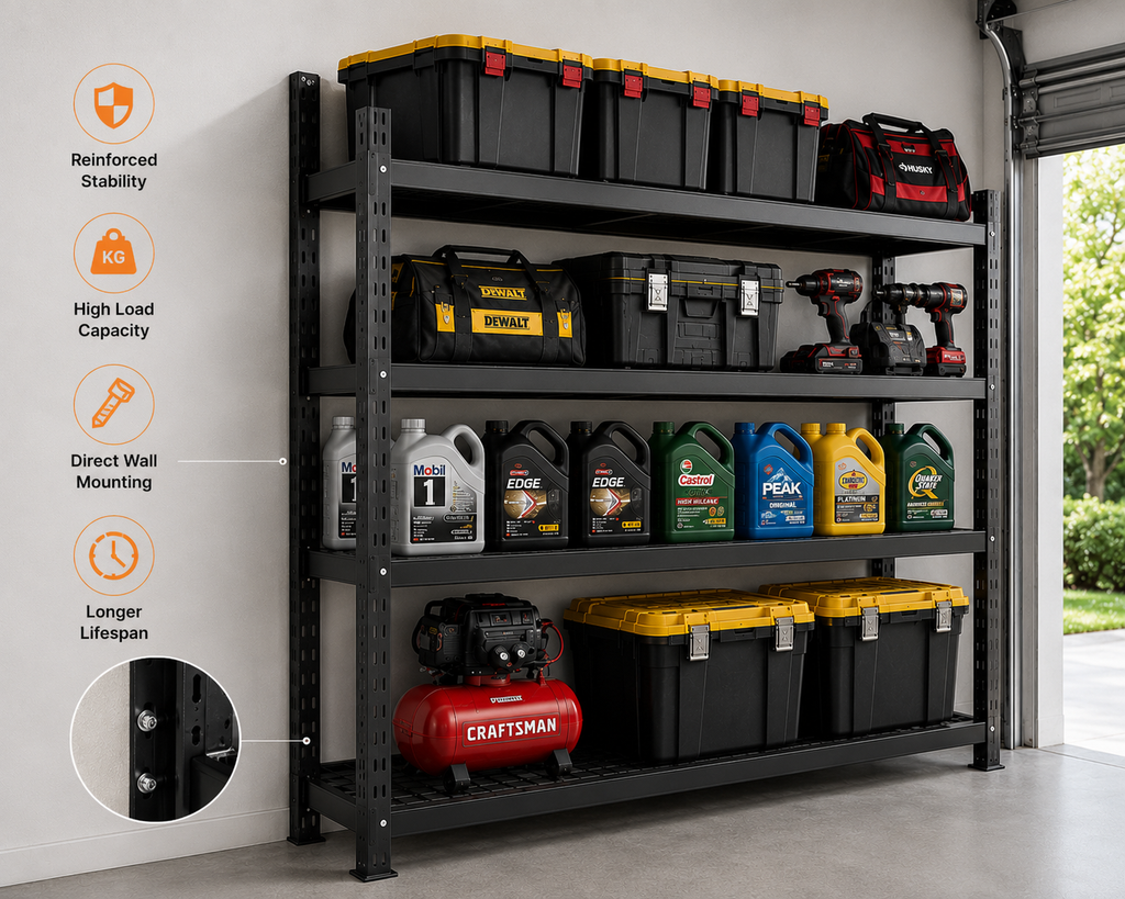 Heavy Duty Metal Storage Shelf for Maximizing Garage Storage Space