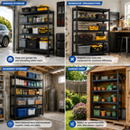 Heavy Duty Metal Storage Shelf for Maximizing Garage Storage Space