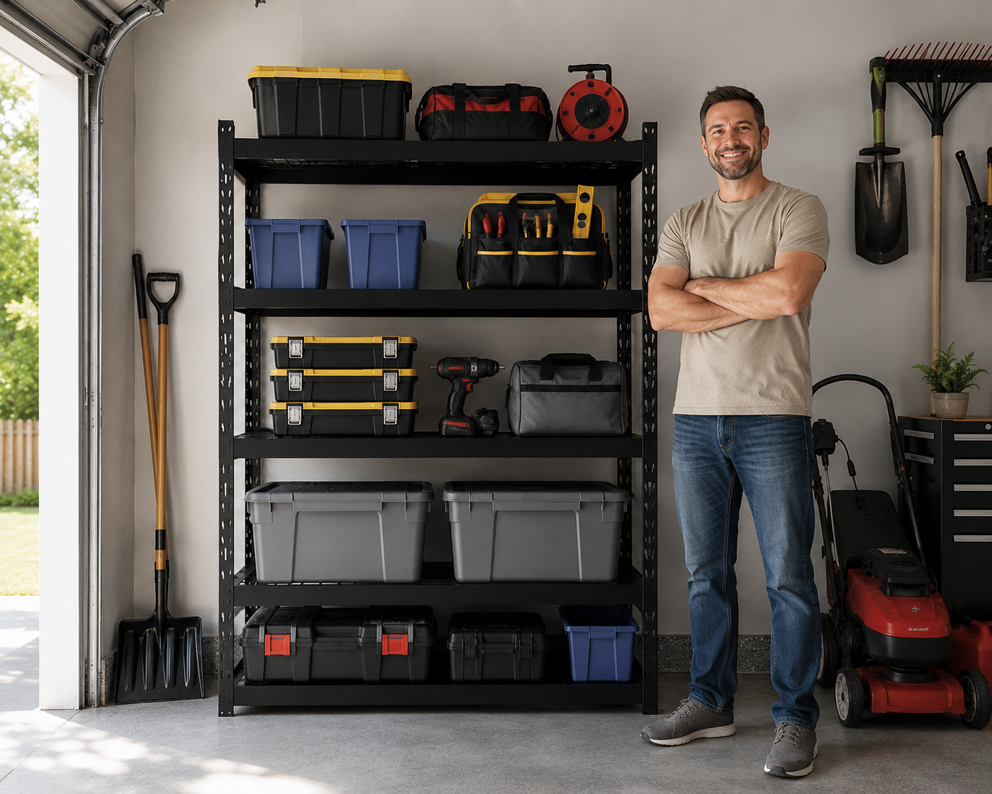Heavy Duty Metal Storage Shelf for Maximizing Garage Storage Space