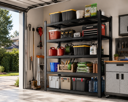 Heavy Duty Metal Storage Shelf for Maximizing Garage Storage Space