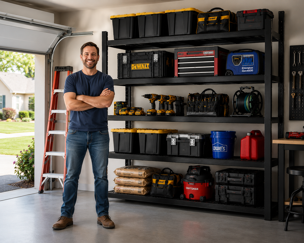 Heavy Duty Metal Storage Shelf for Maximizing Garage Storage Space
