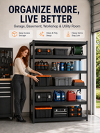 📦Turn Wasted Space Into Organized Storage----Heavy-Duty 5-Tier Metal Storage Rack