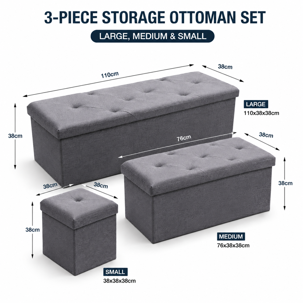 Foldable Storage Ottoman Bench — Style Meets Function