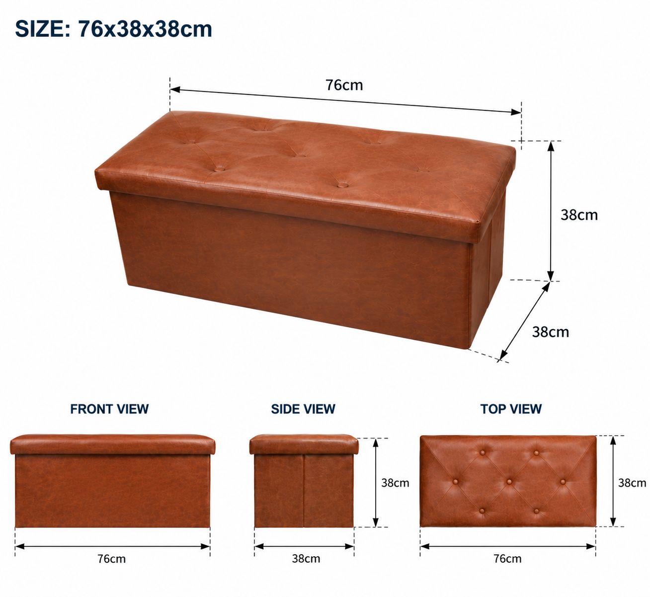 ZEUKMXOO-Foldable Storage Ottoman Bench — Style Meets Function