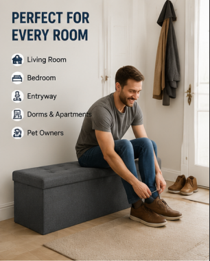 Foldable Storage Ottoman Bench — Style Meets Function