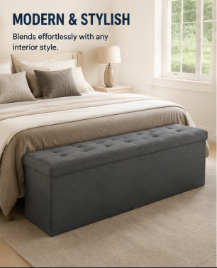 Foldable Storage Ottoman Bench — Style Meets Function