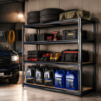 ZEUKMXOO Garage Storage Shelving, 40"W Heavy Duty Shelves, 72"H Adjustable 5-Tier Metal Shelving Unit, 2400Lbs Storage Rack for Garage, Basment, Warehouse, Kitchen