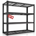 ZEUKMXOO 40"W 4-Tier Wire Shelving Unit, Adjustable Heavy Duty Garage Storage Rack, Powder Coated Wire Shelves for Basement, Industrial, Warehouse, Kitchen