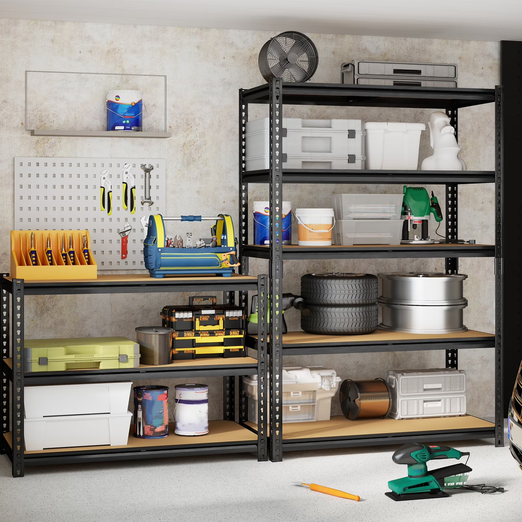 ZEUKMXOO 5 Tier Heavy Duty Shelving Unit , Adjustable Garage Storage Shelves for Organization, 2250LB Capacity Metal Rack for Garage, Closet, Pantry, Warehouse (60" H×28.5" W×11.8" D)