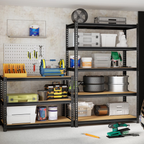 ZEUKMXOO 5 Tier Heavy Duty Shelving Unit , Adjustable Garage Storage Shelves for Organization, 2250LB Capacity Metal Rack for Garage, Closet, Pantry, Warehouse (60" H×28.5" W×11.8" D)