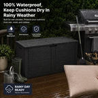 ZEUKMXOO 70 Gallon Deck Box - Waterproof Outdoor Patio Storage Box for Cushions, Pool Gear & Garden Tools, Black