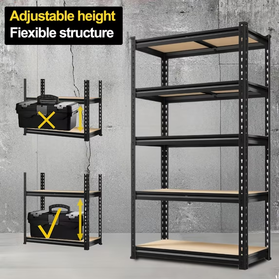 ZEUKMXOO Heavy Duty Garage Shelving Unit - 72In Adjustable Storage Shelves, 5-Tier Shelf Rack organizer for Storage and Organization