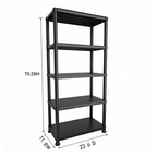 ZEUKMXOO 70″ 5-Tier Plastic Shelving Unit Heavy Duty Shelf , Black Storage Rack Freestanding Garage Storage Shelves for Closet, Pantry, Basement