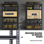 ZEUKMXOO 2400LBS Garage Shelving Unit, 60"H*27.5"W*11.8"D Adjustable Storage Shelves, 5-Tier Heavy Duty Shelf Rack for Basment, Garage, Pantry, Warehouse, Kitchen