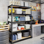 ZEUKMXOO 5 Tier Heavy Duty Shelving Unit , Adjustable Garage Storage Shelves for Organization, 2250LB Capacity Metal Rack for Garage, Closet, Pantry, Warehouse (60" H×28.5" W×11.8" D)