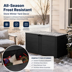 ZEUKMXOO 70 Gallon Deck Box - Waterproof Outdoor Patio Storage Box for Cushions, Pool Gear & Garden Tools, Black