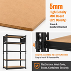 ZEUKMXOO 78"H Heavy Duty Storage Shelves, 5-Tier Adjustable Garage Shelving Unit with Dual-Sided Pegboard, Industrial Metal Rack for Warehouse, Basement, Kitchen & Pantry Organization